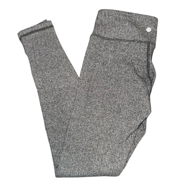 Lululemon Wunder Under Low-Rise Tight 28” Heathered Gray Herringbone - Picture 2 of 14